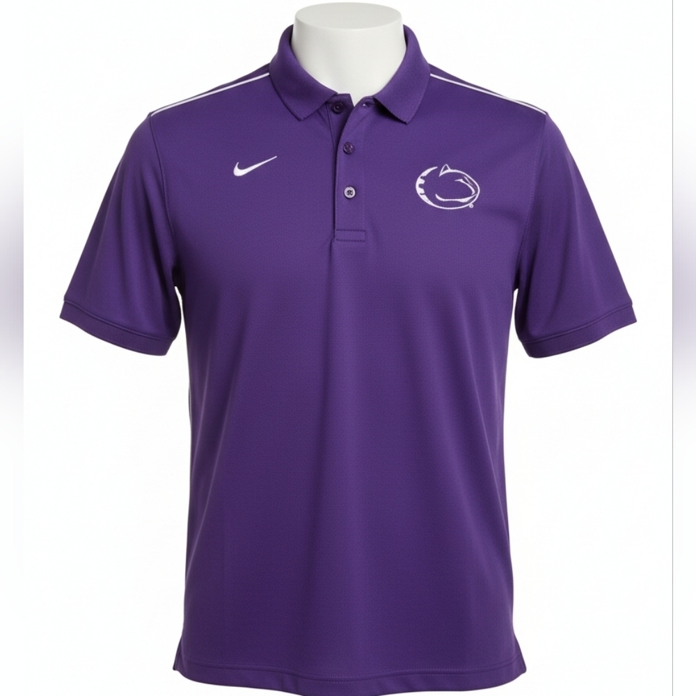 Nike Dri-Fit Purple/White Polo With Embroidered Logo Mens Size Medium